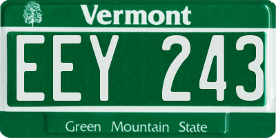 VT license plate EEY243