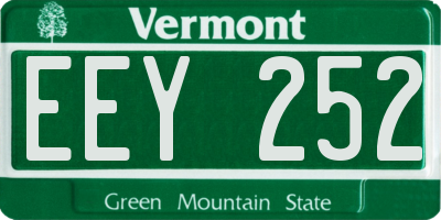 VT license plate EEY252