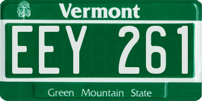 VT license plate EEY261