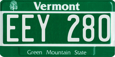 VT license plate EEY280