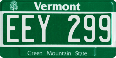 VT license plate EEY299