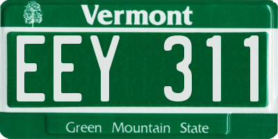VT license plate EEY311