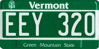VT license plate EEY320