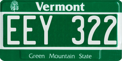 VT license plate EEY322