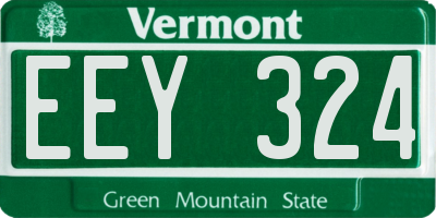 VT license plate EEY324
