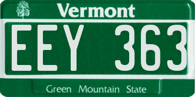 VT license plate EEY363