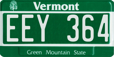 VT license plate EEY364