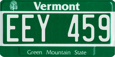 VT license plate EEY459
