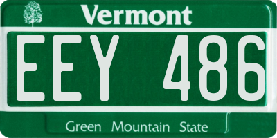 VT license plate EEY486