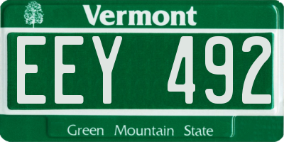 VT license plate EEY492