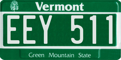 VT license plate EEY511