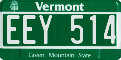 VT license plate EEY514
