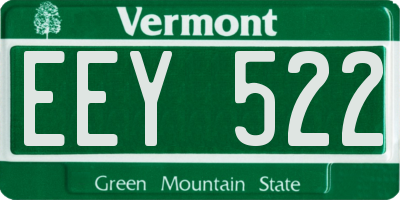 VT license plate EEY522