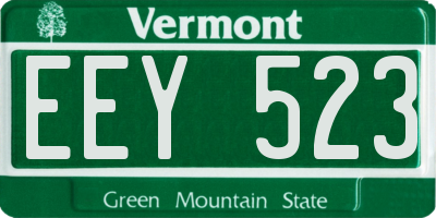VT license plate EEY523