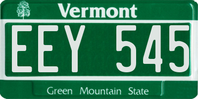 VT license plate EEY545