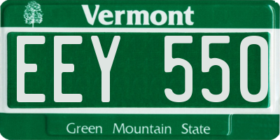 VT license plate EEY550