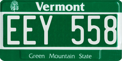 VT license plate EEY558