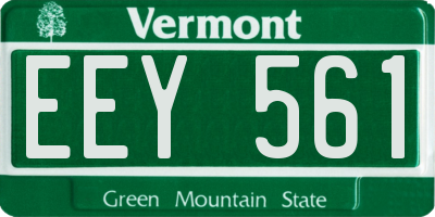 VT license plate EEY561