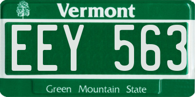 VT license plate EEY563