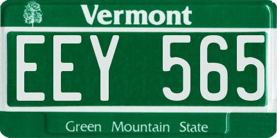 VT license plate EEY565