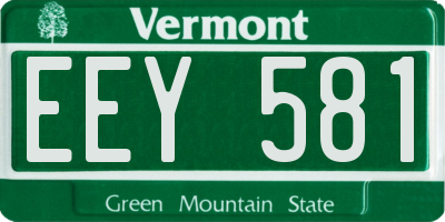 VT license plate EEY581