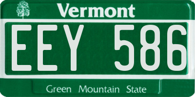 VT license plate EEY586