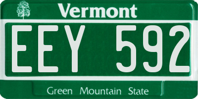 VT license plate EEY592