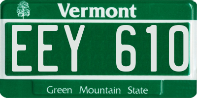 VT license plate EEY610