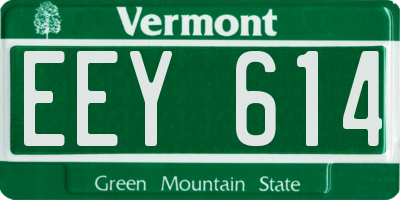 VT license plate EEY614