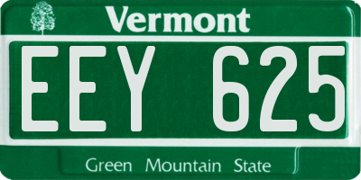 VT license plate EEY625