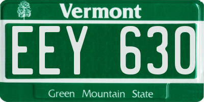 VT license plate EEY630