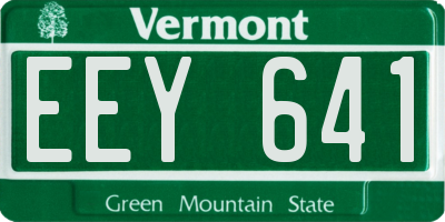 VT license plate EEY641