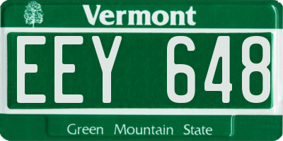 VT license plate EEY648