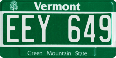VT license plate EEY649