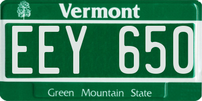 VT license plate EEY650