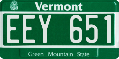 VT license plate EEY651