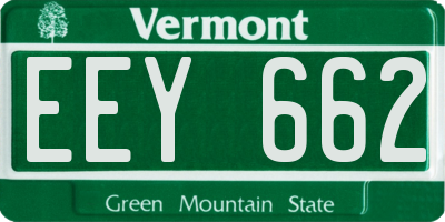 VT license plate EEY662