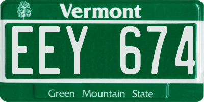 VT license plate EEY674