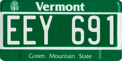 VT license plate EEY691