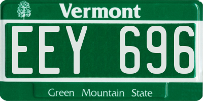 VT license plate EEY696