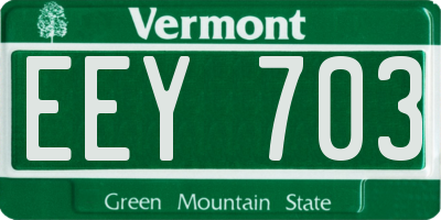 VT license plate EEY703