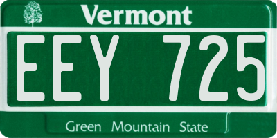 VT license plate EEY725