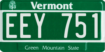 VT license plate EEY751