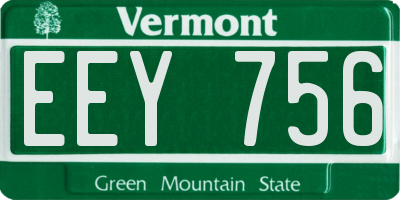 VT license plate EEY756
