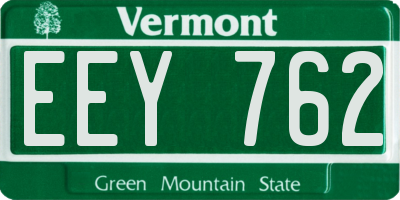 VT license plate EEY762