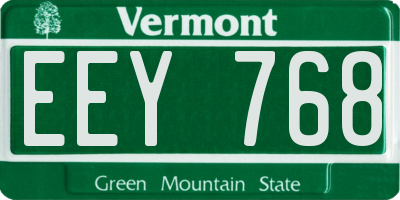 VT license plate EEY768