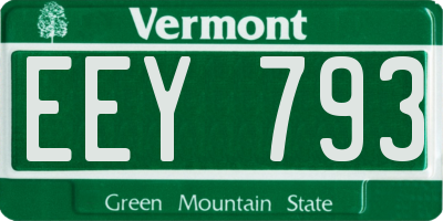 VT license plate EEY793