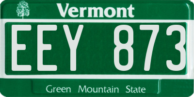 VT license plate EEY873