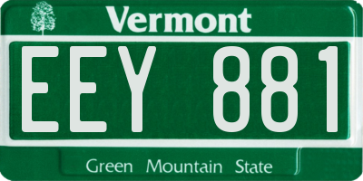 VT license plate EEY881