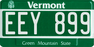 VT license plate EEY899